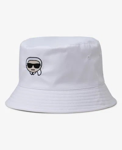 Karl Lagerfeld Women's Round Karl Choupette Bucket Hat In White