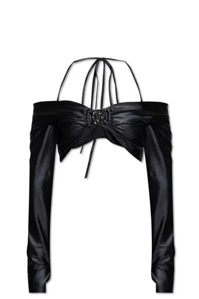 Versace Jeans Couture Crop Top In Black