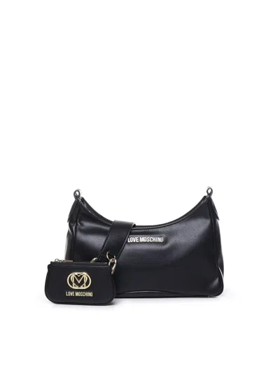 Love Moschino Shoulder Bag With Removable Coin Purse In Black