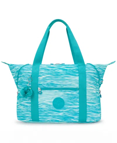 Kipling Art Nylon Tote Bag In Aqua Pool