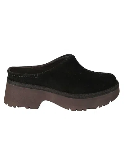 Ugg New Heights 50mm Suede Clogs In Black