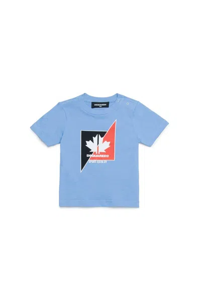 Dsquared2 Kids' Logo-print Cotton T-shirt In Azzurro