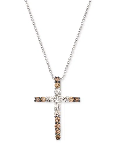 Le Vian Chocolate Ombre Diamond Cross 18" Pendant Necklace (1/2 Ct. T.w.) In 14k Gold (also Available In Ros In White Gold