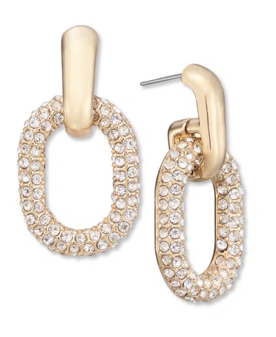 Inc International Concepts Pave Oval Link Drop Earrings, Created For Macy's In Gold
