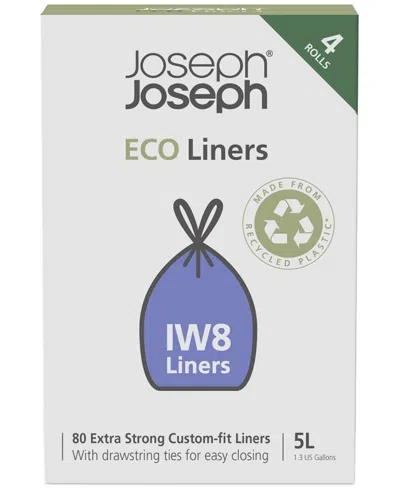 Joseph Joseph 80-pk. Iw8 Extra-strong Drawstring 5l Plastic Bin Liners In Grey