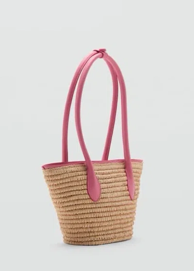 Mango Natural Fibre Carrycot Bag Bubblegum Pink