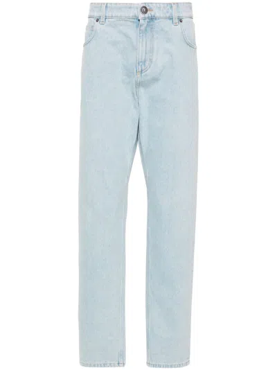 Balmain Mid-rise Straight Jeans In Blue
