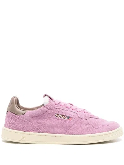 Autry Lace-up Suede Sneakers In Purple