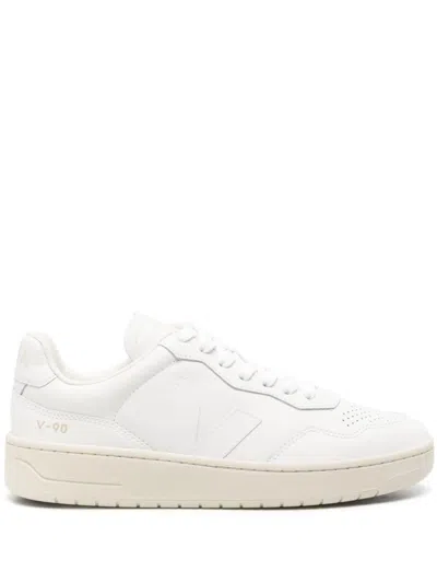 Veja V-90 Lace-up Sneakers In Neutrals