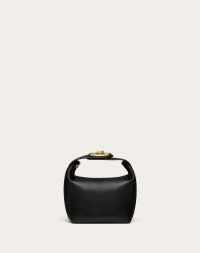 Valentino Garavani Vlogo The Bold Edition Mini Nappa Handbag Woman Black Uni In Animal Print