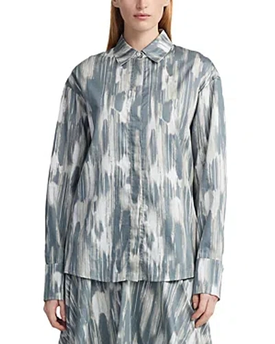 Altuzarra Chika Abstract-print Shirt In Platinum