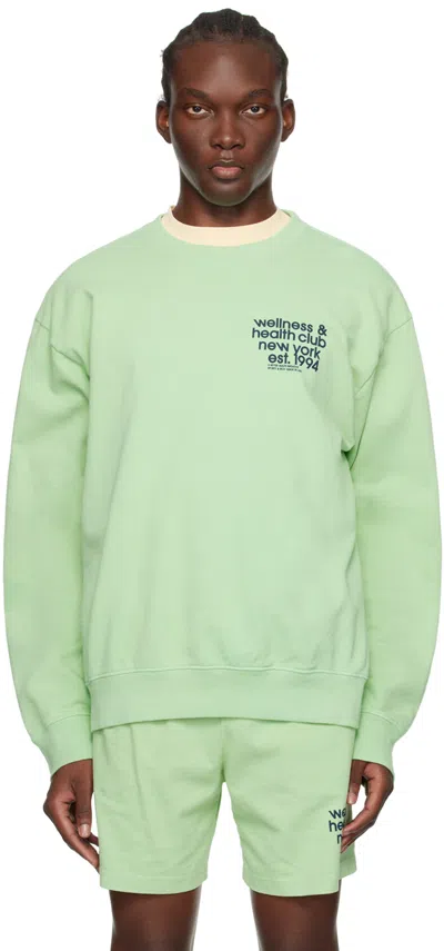 Sporty And Rich Usa Health Club Crew-neck Sweatshirt In Thyme
