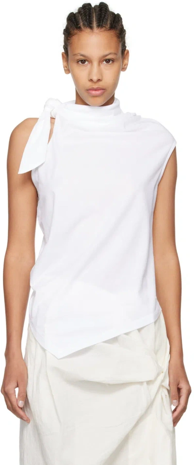 Issey Miyake Cotton Knot Top In 01 White