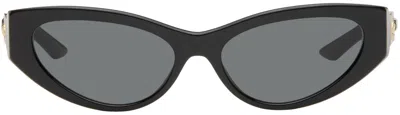 Versace Greca Strass Cat-eye Sunglasses In Black+gold