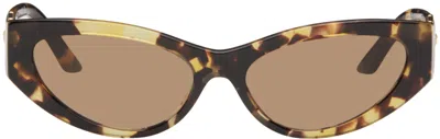 Versace Greca Strass Cat-eye Sunglasses In Brown