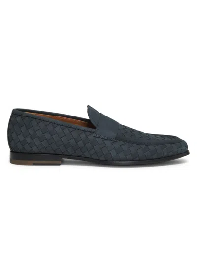Armando Cabral Men's Sikasso Woven Suede Loafers In Brushed Blue