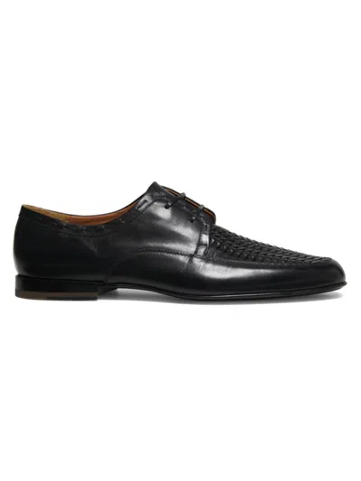 Armando Cabral Men's Lisboa Woven Leather Lace-up Shoes In Black
