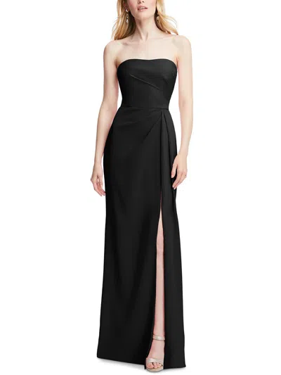 After Six Womens Pleated Polyester Evening Dress In Black