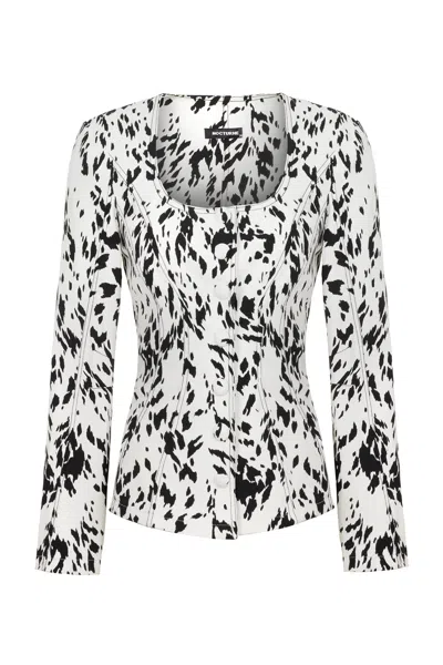 Nocturne Printed Long Sleeve Jacket In White