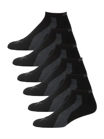 Puma Men's 6-pack Logo Socks In Charcoal