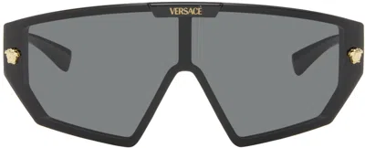 Versace Medusa Horizon Shield-frame Sunglasses In Black