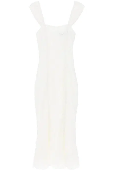 Rotate Birger Christensen Maxi Lace Dress In Italian In White