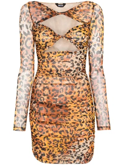 Just Cavalli Leopard-print Dress In Black