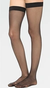 Wolford Black Ultra Sheer 10 Stay-up Tights In Black