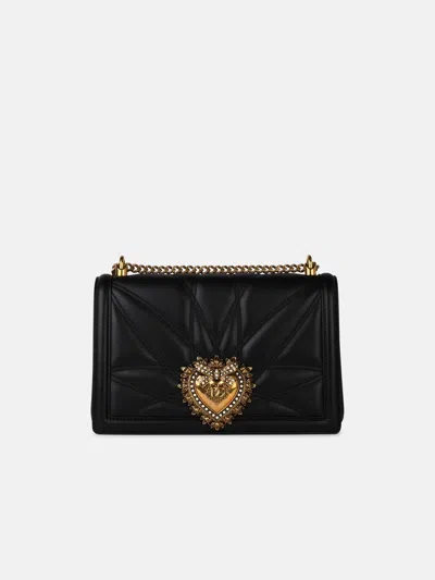 Dolce & Gabbana Devotion Midi Crossbody Bag In Black