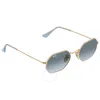 Ray Ban Rb3556n Octagonal Sunglasses In Grey/blue/gold Tone