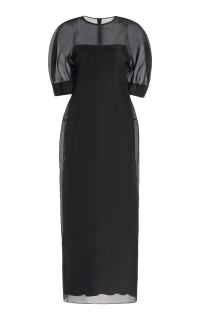 Gabriela Hearst Coretta Sheer Dress With Slip In Black Silk Organza
