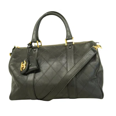 Pre-owned Chanel Bag Belt Black Leather Handbag ()