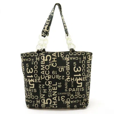 Pre-owned Chanel Black Canvas Tote Bag ()