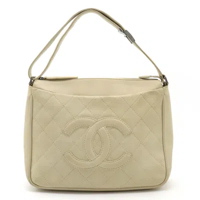 Pre-owned Chanel Coco Mark Beige Leather Shoulder Bag ()