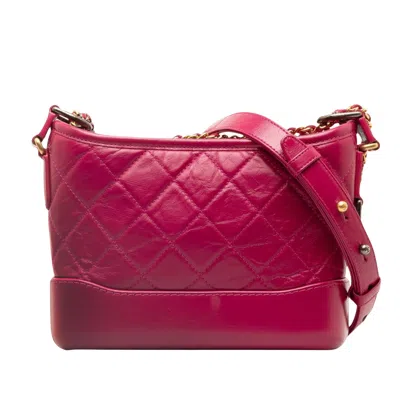 Pre-owned Chanel Gabrielle Pink Leather Shoulder Bag ()