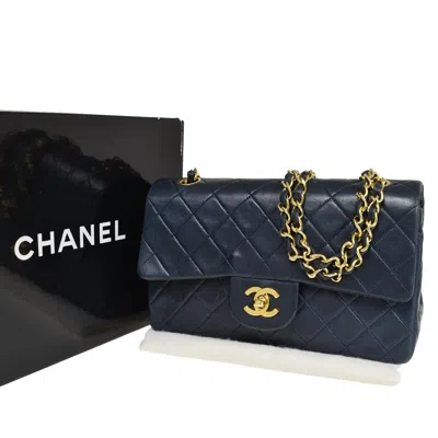 Pre-owned Chanel Timeless Navy Leather Shoulder Bag ()