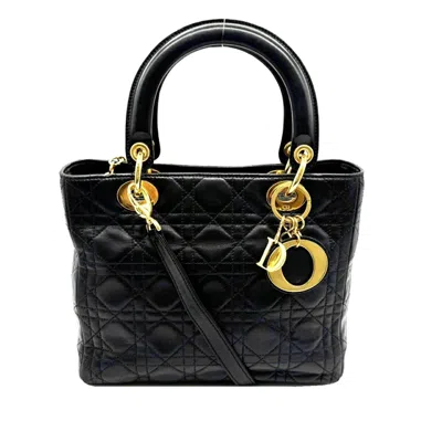 Dior Lady  Black Leather Shoulder Bag ()