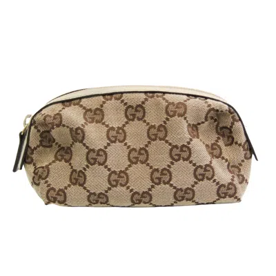 Gucci Gg Canvas Beige Canvas Clutch Bag () In Brown