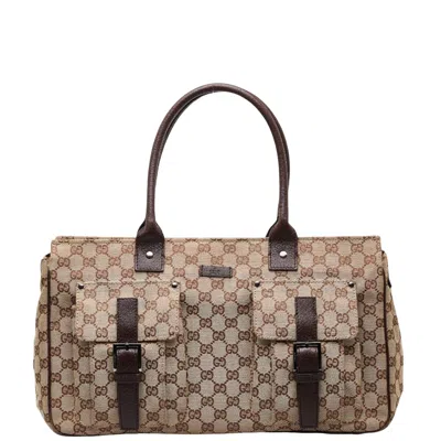 Gucci Gg Canvas Brown Canvas Tote Bag ()