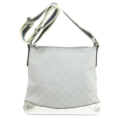 Gucci Gg Canvas Silver Canvas Shoulder Bag ()
