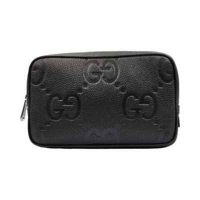Gucci Gg Jumbo Black Leather Clutch Bag ()