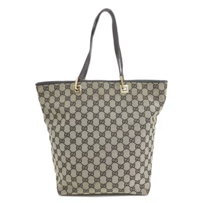 Gucci Gg Pattern Black Canvas Tote Bag ()