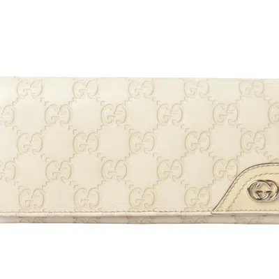 Gucci Ssima Khaki Leather Wallet  ()