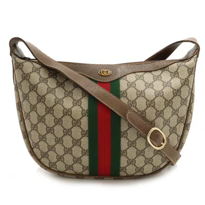 Gucci Ophidia Beige Canvas Shoulder Bag ()