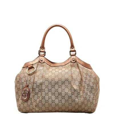 Gucci Sukey Brown Canvas Tote Bag ()