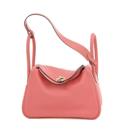 Hermes Hermès Lindy Pink Calfskin Shoulder Bag () In Brown