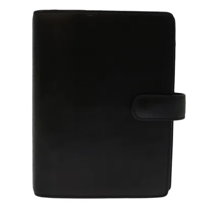 Pre-owned Louis Vuitton Agenda Mm Black Leather Wallet  ()