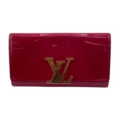 Pre-owned Louis Vuitton Louise Pink Patent Leather Wallet  ()