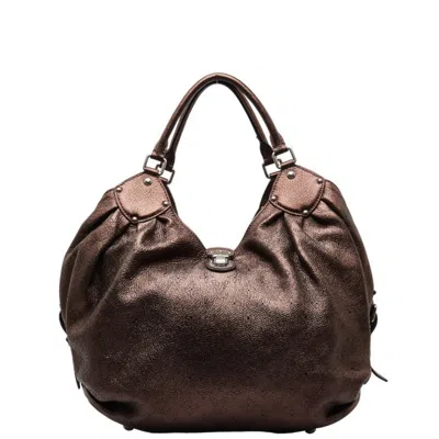 Pre-owned Louis Vuitton Mahina Brown Leather Tote Bag ()