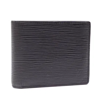 Pre-owned Louis Vuitton Slender Black Leather Wallet  ()